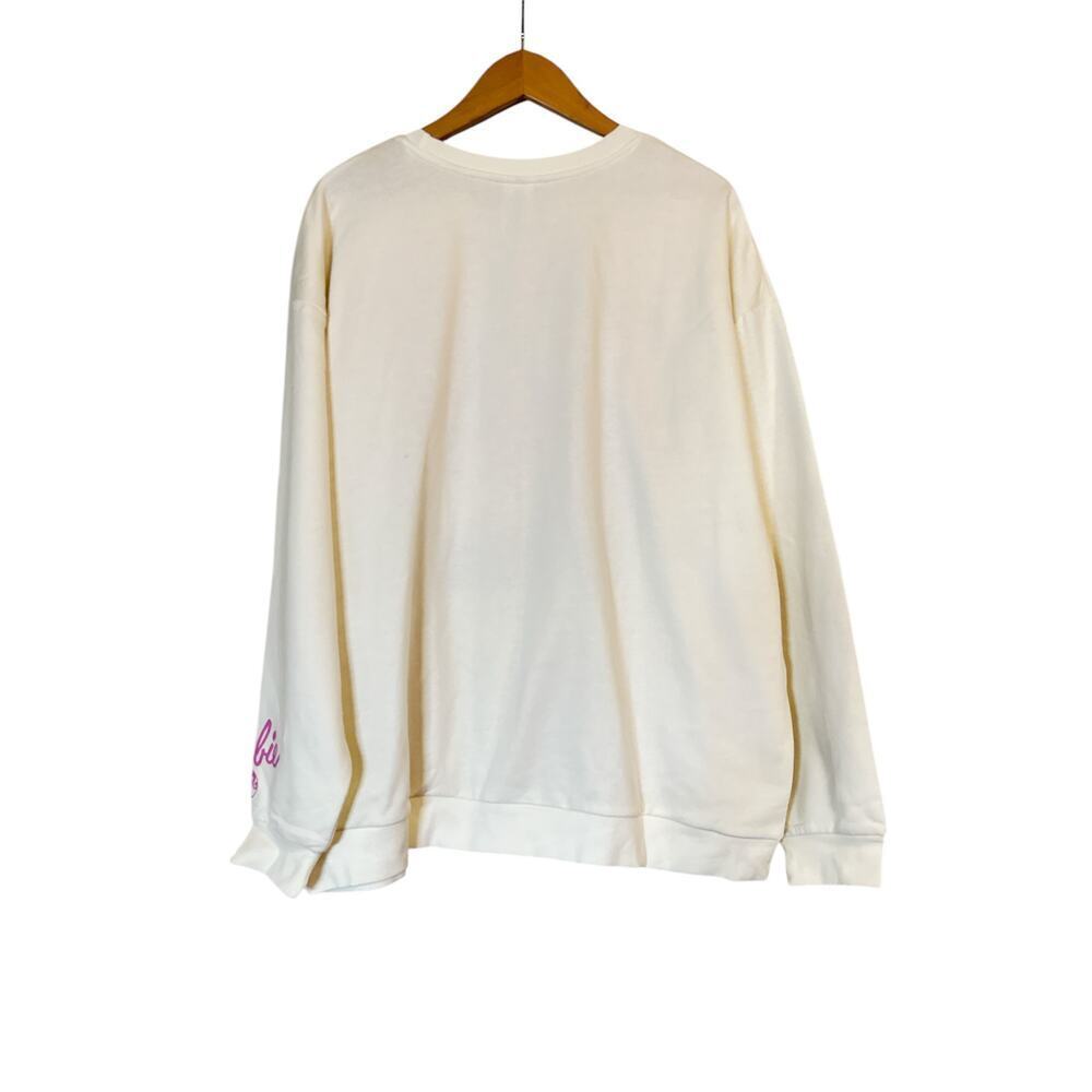 Barbie Women's Long Sleeve Graphic Vacay Mode Sweatshirt Size 2x Off Whi — image 7 of 8